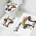 thumbnail image 1 of Cow Bathroom Rugs Set Welcome Non Slip Absorbent Soft Bath Mats 3 Piece Set with Bathroom Rug, U-Shaped Floor Mat, Toilet Seat Cover Large Size, 1 of 9