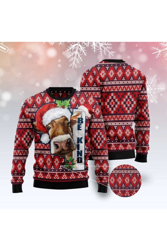 Cow Be Kind Ugly Christmas Sweater, Christmas Sweater, Ugly Sweater, Funny Xmas Sweaters