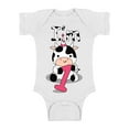 thumbnail image 1 of Cow Birthday Baby Bodysuit Short Sleeve Cute Cow I'm One Gifts for 1 Year Old First Birthday Shirt 1st Year Old Shirt My 1st Birthday Gifts for Birthday Boy Girl Birthday Gifts, 1 of 4