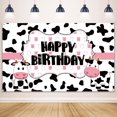 thumbnail image 1 of Cow Birthday Party Supplies Funny Cow Party Decorations Backdrop Cow Themed Birthday Banner Happy Birthday Photography Background for Farm Birthday Party Farm Animal Theme Party Favors, 1 of 4