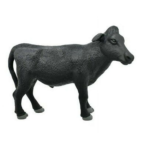 Cow Black Steer Realistic Small Toy Model Plastic Replica Barn Animal, Kids Educational Gift 6" MA02-B653