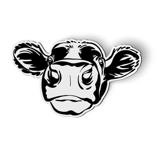 Cow Black and White Farm Country - 5" Magnet for Car Locker Refrigerator