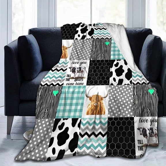 Cow Blanket Animals Fleece Flannel Warm and Plush Blanket Cow Print Throw Blanket for Bedroom Sofa Living Room 50X40 Inch