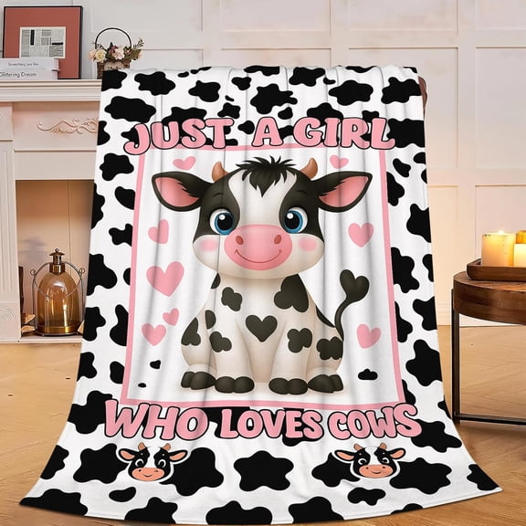 Cow Blanket Cute Cow Gifts for Women Women Blanket Soft Flannel Cozy Fleece Fuzzy Plush Cattle Warm Bedding Stuffed for Users Adults 60 x 80 Inch
