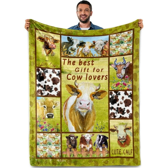 Cow Blanket Cow Gifts for Women, Cow Decor Bedding Farm Animal Cow Throw Blanket, Soft Fleece Flannel Blanket Bedroom Room Decor, Cow Print Blanket Christmas Birthday Gifts for Adults Kids