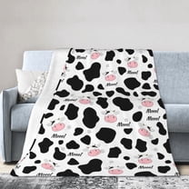 Cow Blanket, Gifts for Men Women, Lightweight Cozy Warm Flannel Blankets Throw for Home Decor Bed Couch,60"X50"