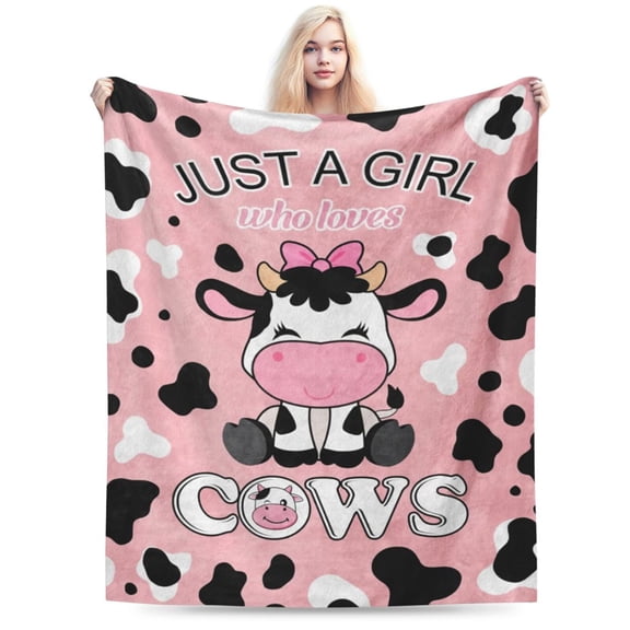 Cow Blanket Gifts for Women Soft Flannel Cow Throw Blanket Birthday Gifts Decor Stuff 50x40