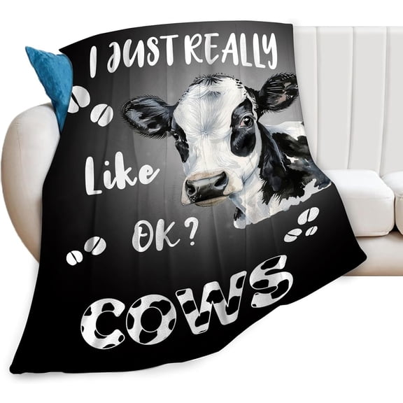 Cow Blanket - Soft Plush Fleece Farm Animal Bedding Blankets- Cozy Cow Print Stuffed Gifts for Women Women Users Adults 40"X50"