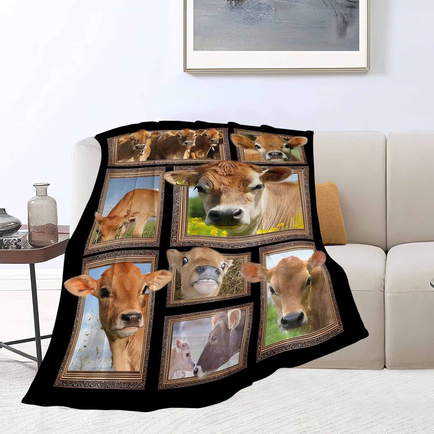 Cow Print Blanket For Kids - 40x50 Inches Crib Size, Soft Flannel, Cute Animal Throw For Bed, Couch & Travel 5 thumbnail image