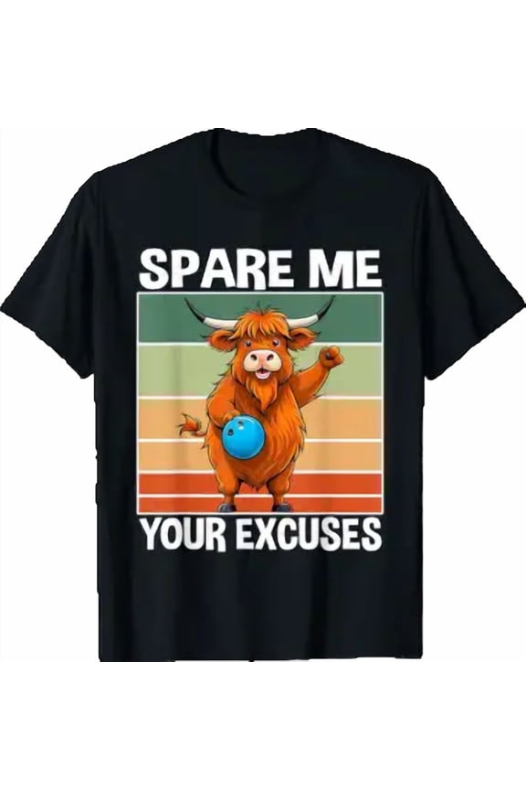 Cow Bowling Crew Bowler No Exuces Animal Bowling T-Shirt