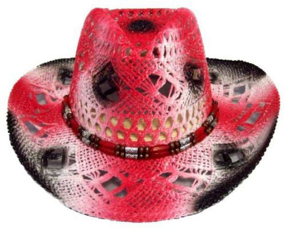 Cow Boy - Cow Girl - Rodeo- Western Straw Hats Red Color Uni-Sex Style --  FREE USA Shipping- (CowBg21) - Walmart.com