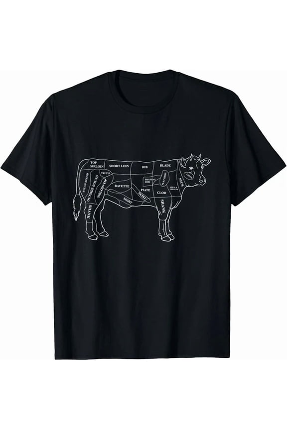 Cow Butcher Beef Cuts Diagram Eat Beef Butcher Cut Chart Gift Unisex T-Shirt