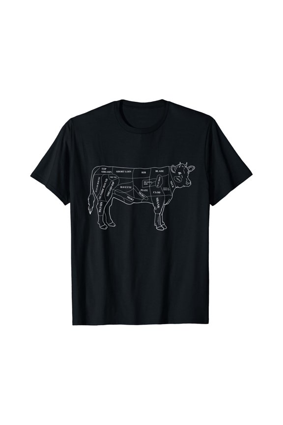Cow Butcher Beef Cuts Diagram - Eat Beef Butcher Cut Chart T-Shirt, Unisex T-Shirt