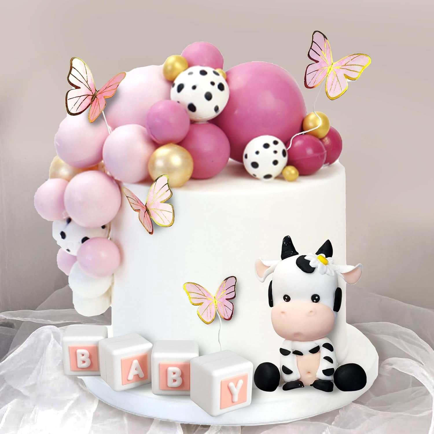 Cow baby shower cake topper decorations by party supply walmart