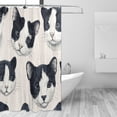 thumbnail image 1 of Cow Cat Faces Cute Shower Curtains with 12 Hooks Waterproof Bathroom Decor 66" x 72", 1 of 6