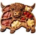 thumbnail image 1 of Cow Charcuterie Board, Wooden Cow Shaped Platter, Appetizer Serving Board for Home Kitchen Dining Table Banquet Family Holiday Snack Cheese, 1 of 9