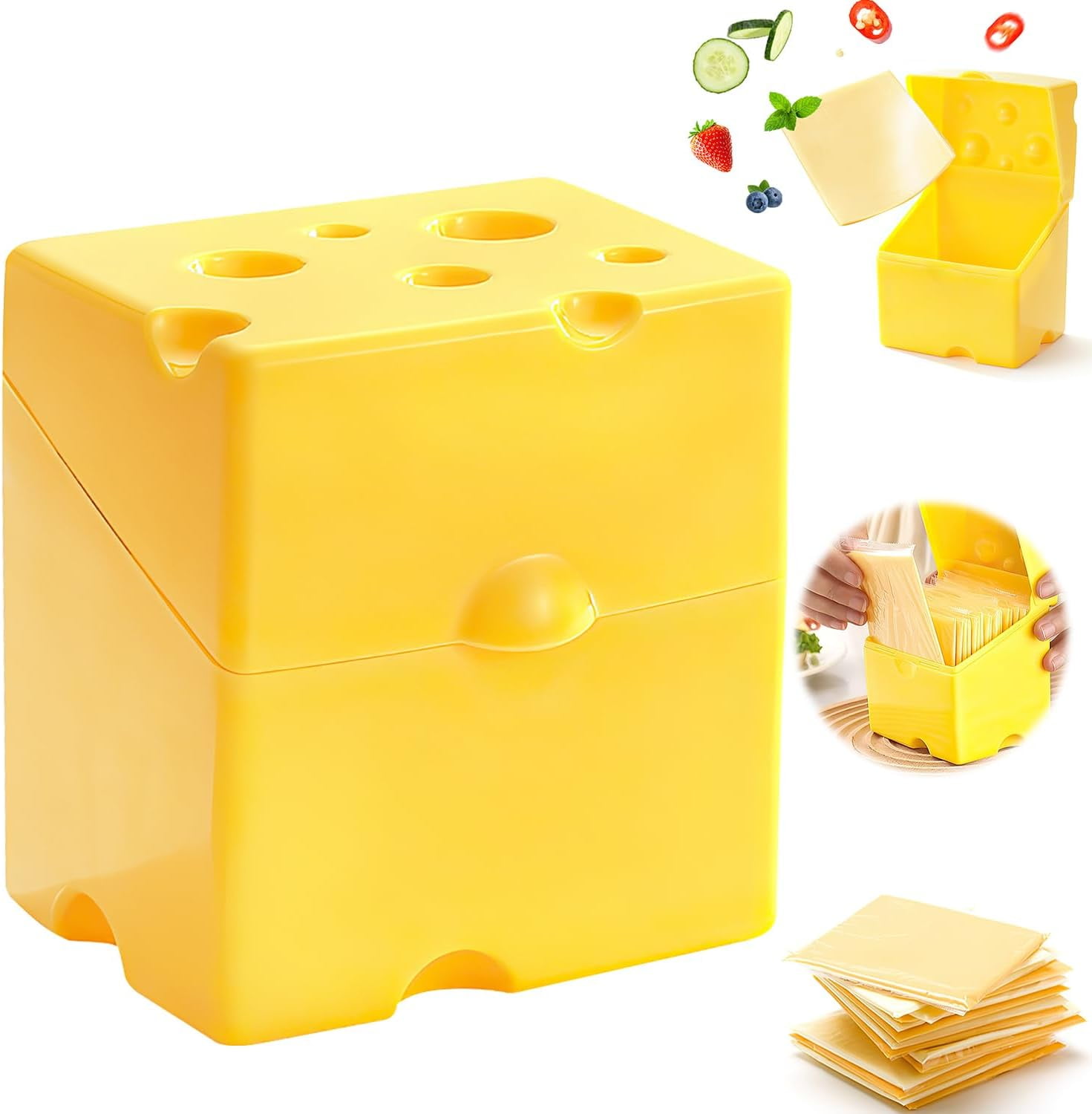 Cow Cheese Slice Holder, Sliced Cheese Container for Fridge