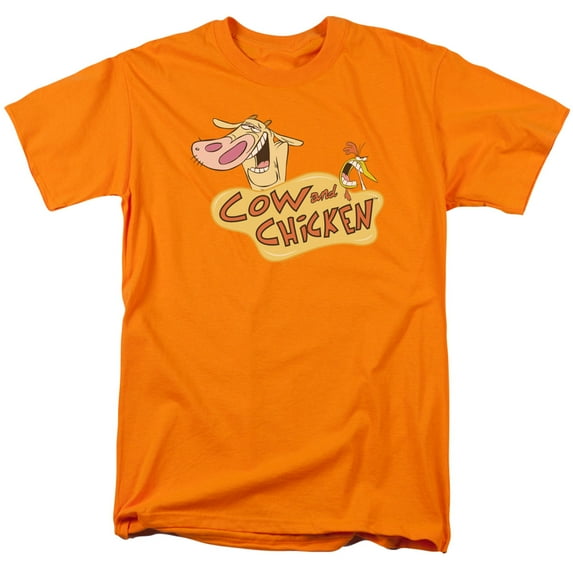 Cow & Chicken Logo S/S Adult 18/1 T-Shirt Orange 4X