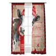 thumbnail image 1 of Cow Christmas Sheer Curtains 84 Inch Long 2 Panels, Farmhouse Snowflake Berry Snowflake Geek Light Filtering Rod Pocket Semi Sheer Curtains, Sheer Voile Drapes for Living Room Bedroom, 52"x84", 1 of 5