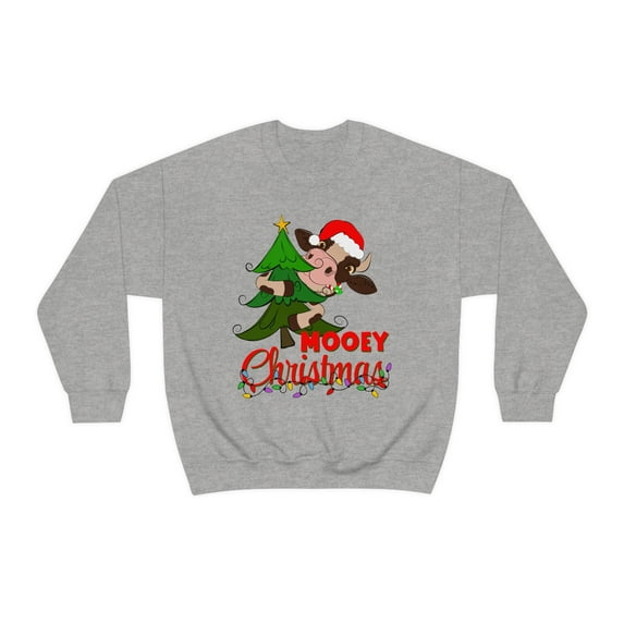 Cow Christmas Sweatshirt Funny Farm Cow Lover Sweater