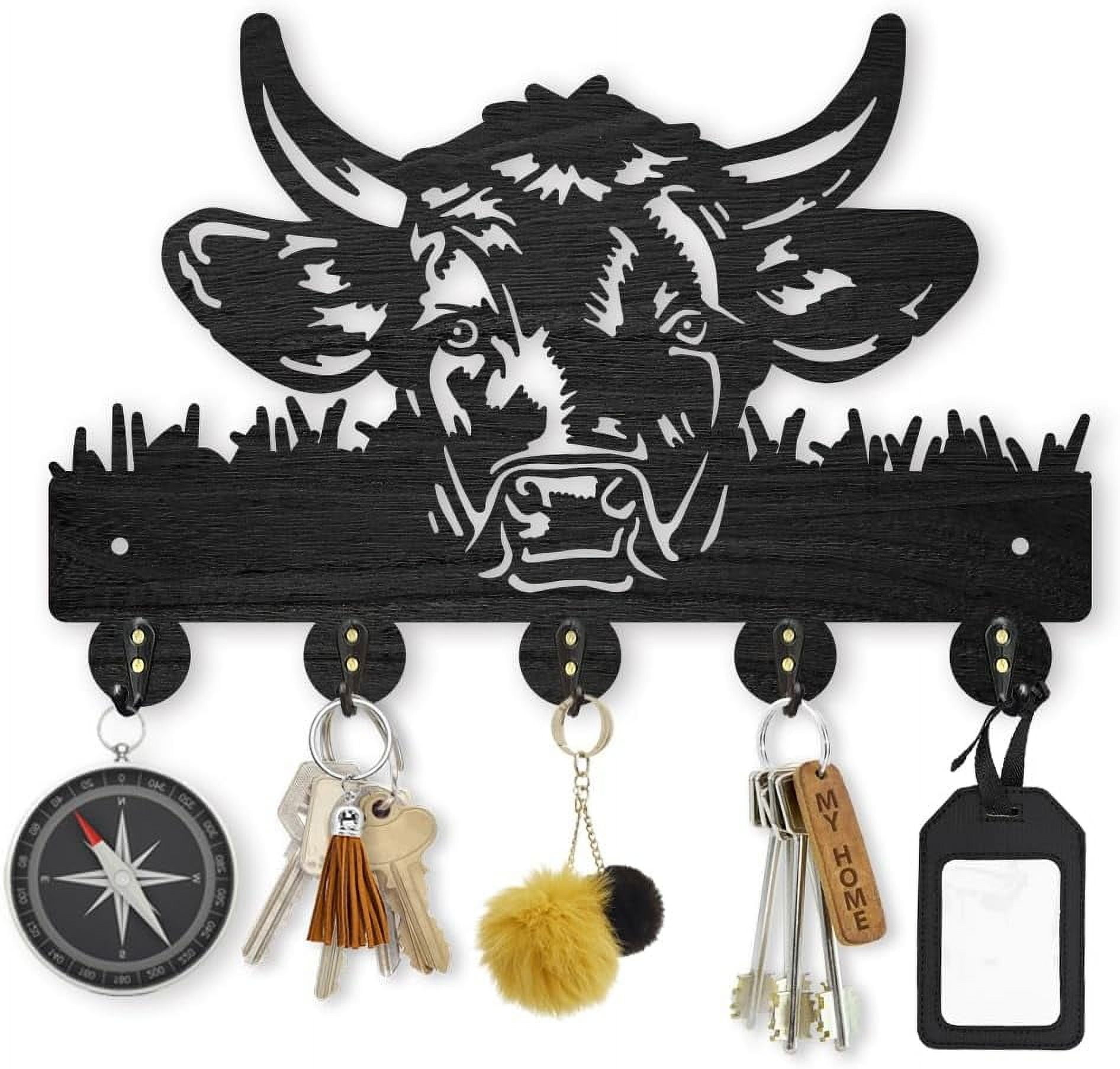 Cow Coat Rack Wall Mount 11.8×7.9inch Wood Farm Animal Wall Art Decor ...