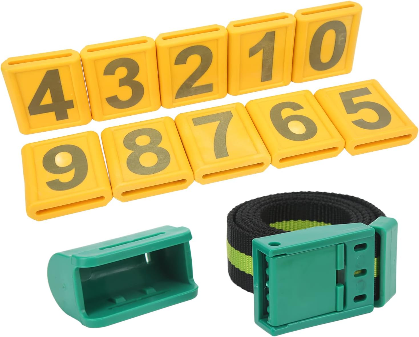 Cow Collar Adjustable Cattle Collar with 10 Plastic Numbered Tags