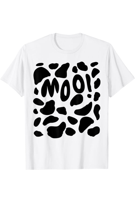 Cow Costume Funny & Cute Calf Halloween Assorted Colors T-ShirtMen and women, White T-shirt, size: Extra large