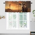 thumbnail image 1 of Cow Curtain Valances Farm Animal Western Farmhouse Cattles Windmill Privacy Window Valances for Living Room Kitchen 54 by 18 in, 1 Panel, 1 of 6