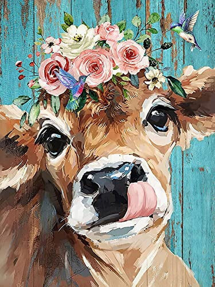 Sunflower Cow Diamond Painting Tools For Adults 5d Diy - Temu