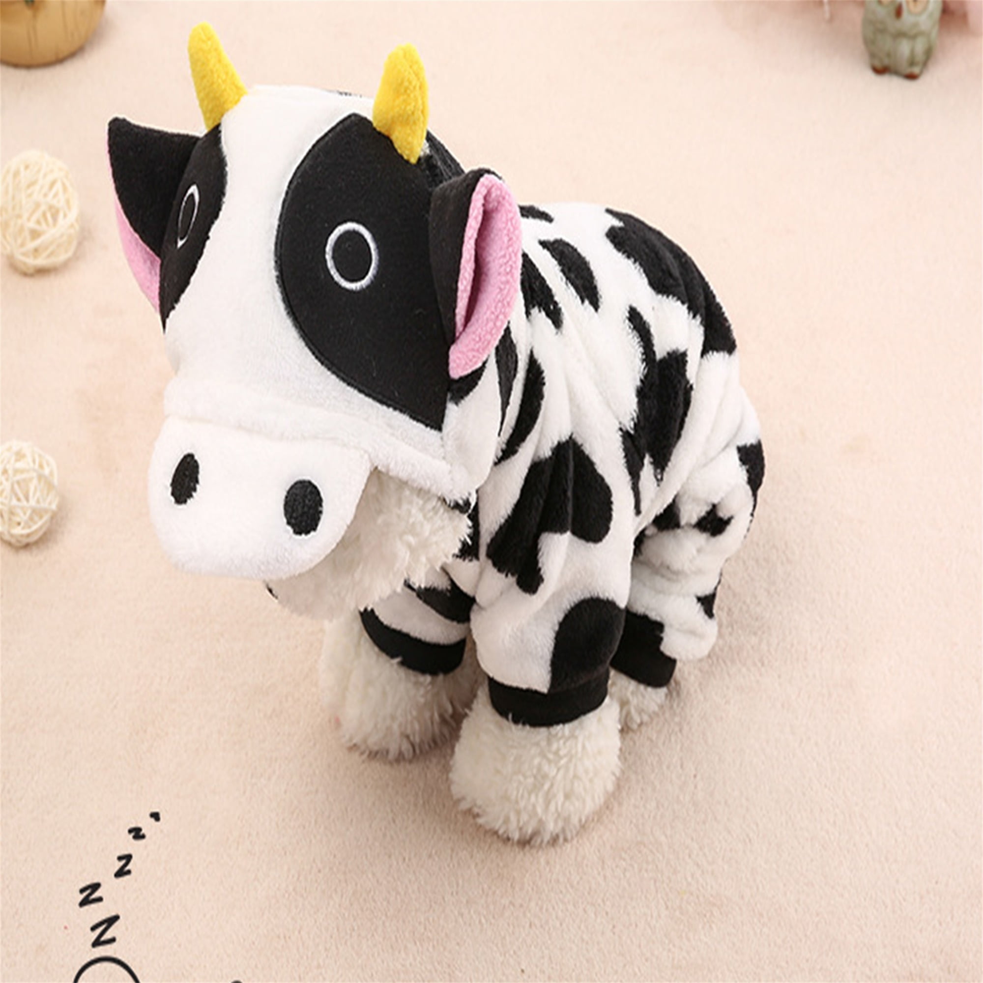 Cow Dog Costume Funny Halloween Dog Costume, Winter Warm Outfits for ...