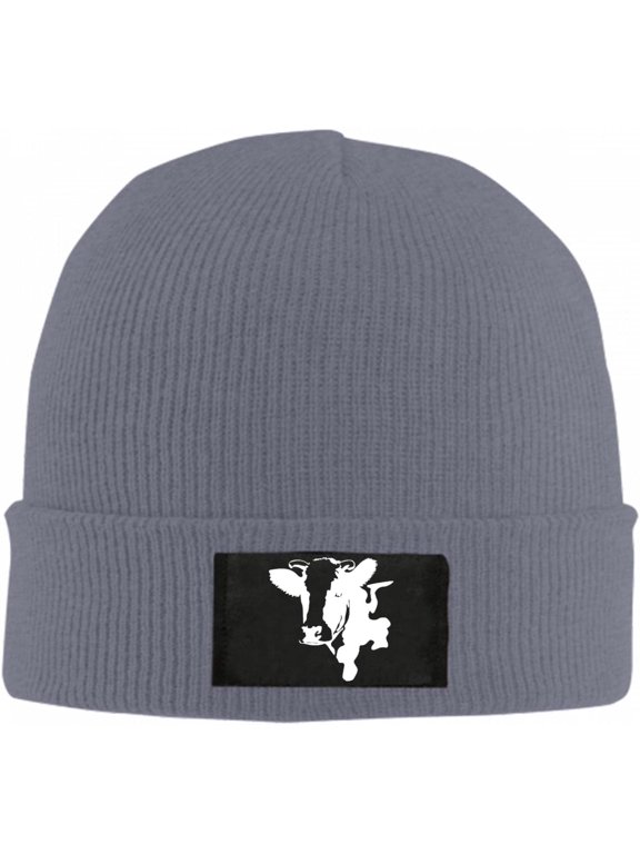 Cow Face Clipart Beanie Hat for Women Men Winter Hat Cuffed Winter Beanie Warm Skull Cap Plain Knit Hat Cap