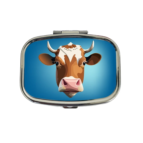Cow Face Funny Small Travel Handbag Pill Box Case