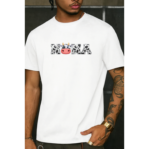 Cow Face Pattern Print Unisex T-Shirt Funny Cartoon Summer Farm Design up to size 5XL