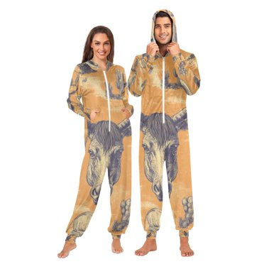 YUTCOTC Wild Boar Onesie Pajamas - Animal Costume For Adults With Pockets