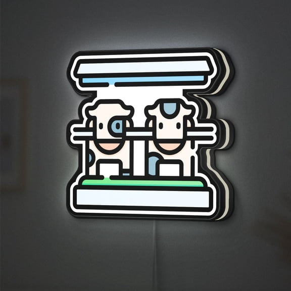 Cow Farm 3D Novelty Light Box, Rustic Barnyard Decor for Farmhouse Style and Country Living Fans (Height 24 inch, 60cm)