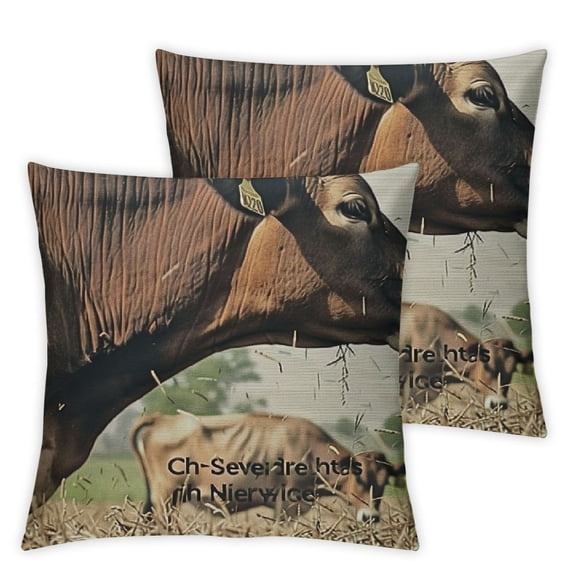Cow Feed Sack Pillow,Home Decorative Throw Pillow Cover Linen Cushion for Couch/Sofa/Bedroom/Livingroom/Kitchen/Car Pillow case