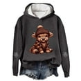 thumbnail image 1 of Cow Flannel Hoodie Western Print Pullover Cozy Sweatshirt for Holiday Festive Outfit, 1 of 3