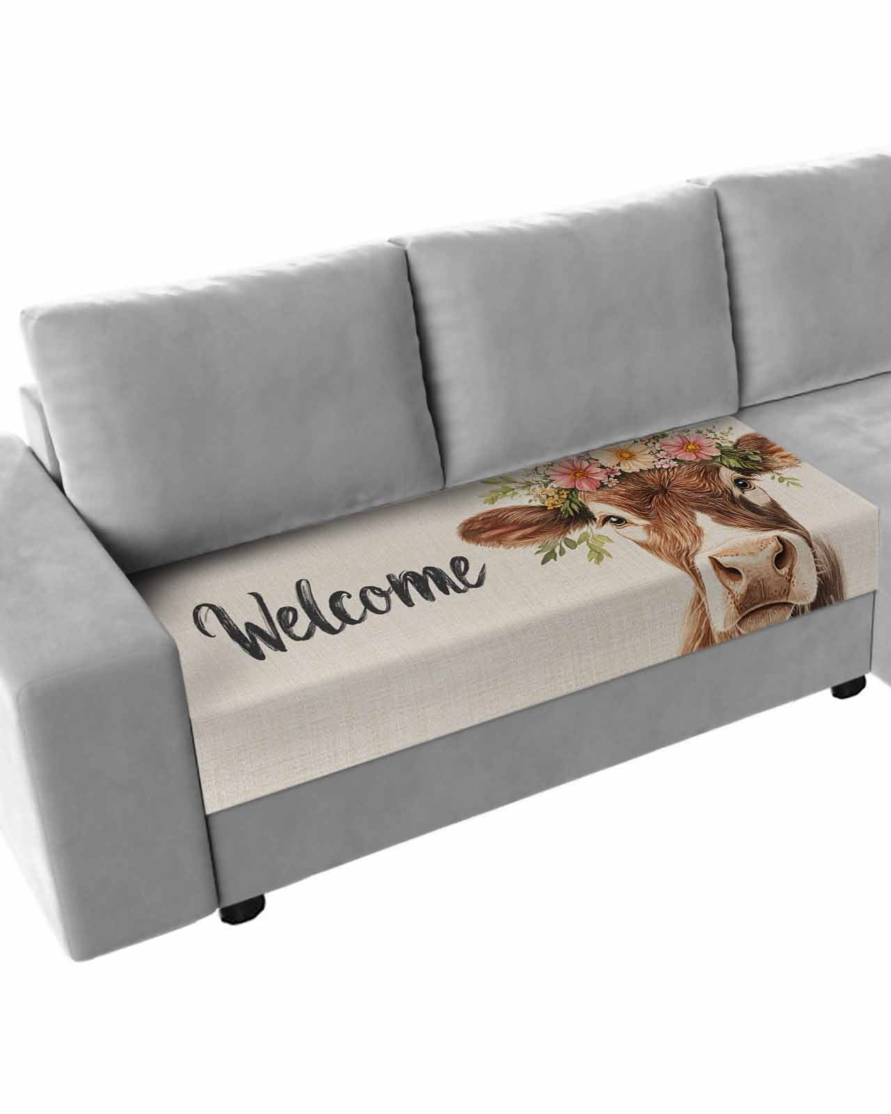 Cow Flower Garland Sofa Couch Cushion Covers Washable, Removable ...