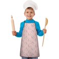 Apron Patern Cow and Flower Pink Pattern Kids Waterproof Apron, Painting Smock with ...