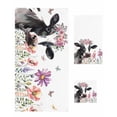 Cow Flower Towel Set of 3, Soft Microfiber Bath Towels, Hand Towel ...