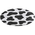 Cow Fur Pattern Round NonSlip Mats Funny Doormat Decor for