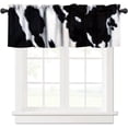 thumbnail image 1 of Cow Fur Valance Curtain White Black Cowhide Animal Skin Print Rod Pocket Valance Window Treatments 1 Panel Short Curtains for Kitchen Farmhouse Living Room Bathroom Bedroom 54 x 18 in, 1 of 6
