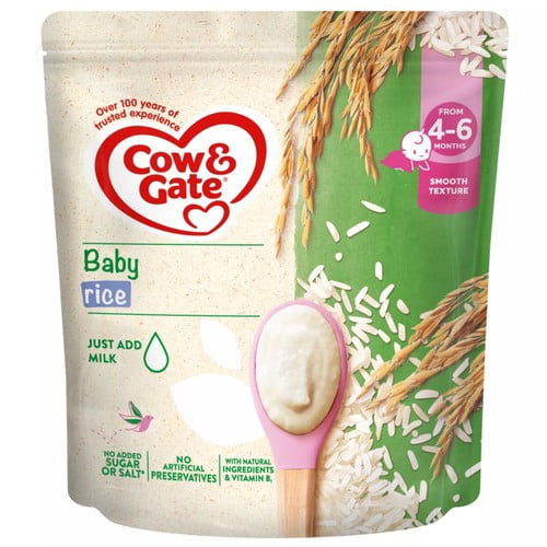 Cow & Gate Baby Rice Cereal 4-6+ Months 100g, British Import (Pack of 3)