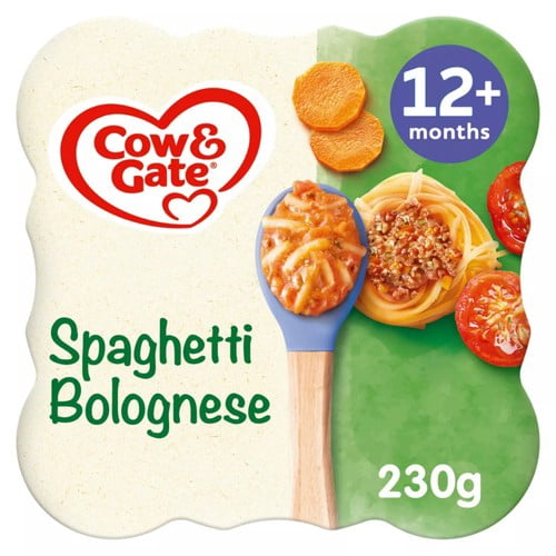 Cow & Gate Spaghetti Bolognese Baby Food Meal 12+ Months 230g, British Import (Pack of 2)