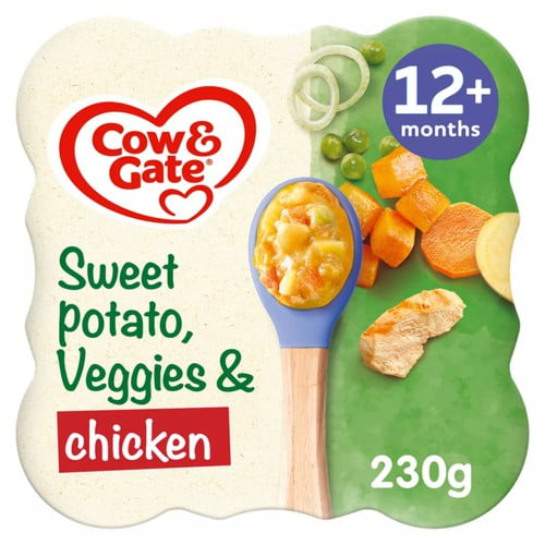 Cow & Gate Sweet Potato Vegetable & Chicken Baby Food Meal 12+ Months 230g, British Import (Pack of 2)