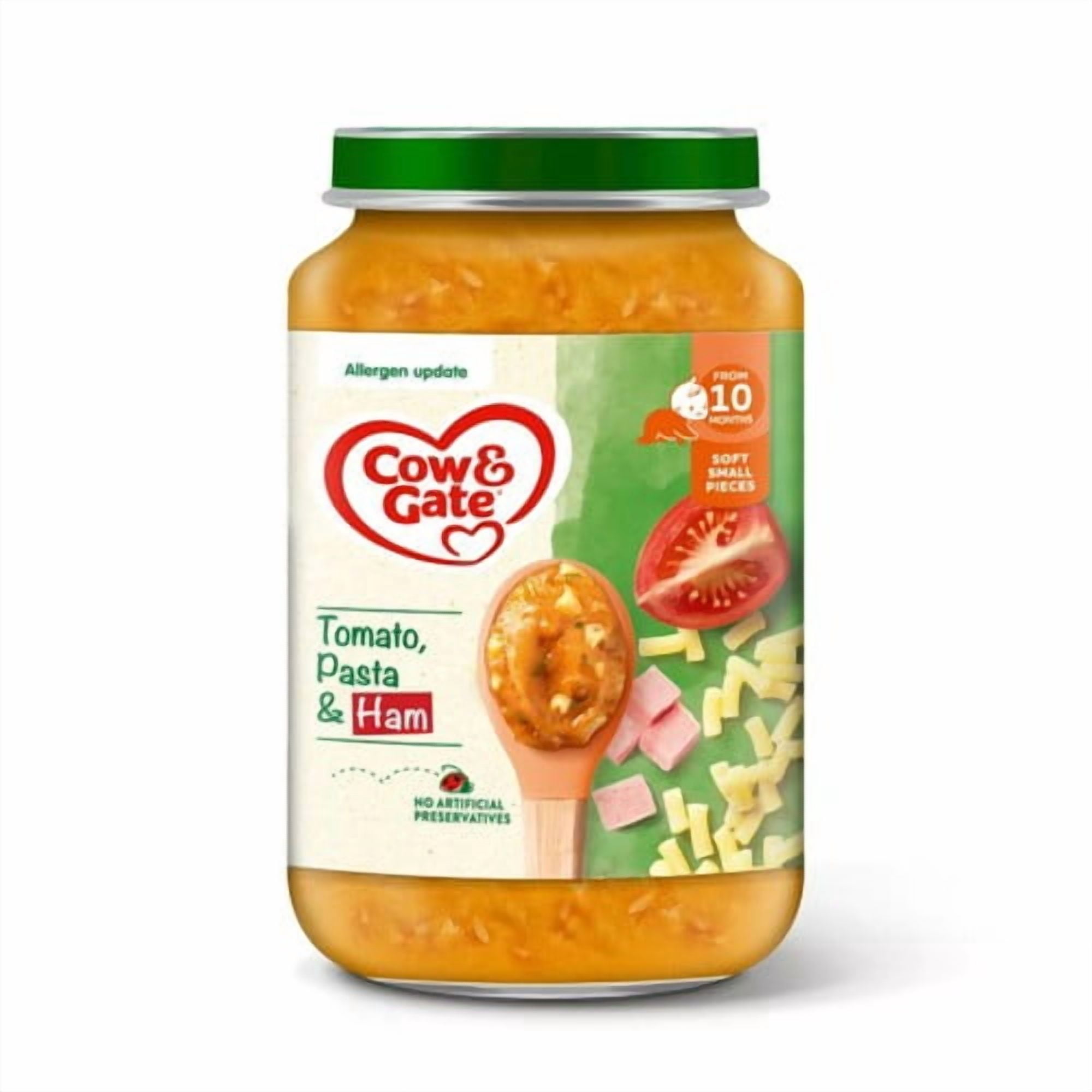 Cow & Gate Tomato Ham & Pasta Baby Food Meal Jar 10+ Months 200g, British Import (Pack of 3)