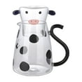 thumbnail image 1 of Cow Glass Water Pitcher with Glass Cup Borosilicate Small Carafe for Milk Water Juice Iced Tea Lemonade Jug Hot Cold Resistant Cute Pattern for Home Bedside Table Office Desk Gift, 1 of 3