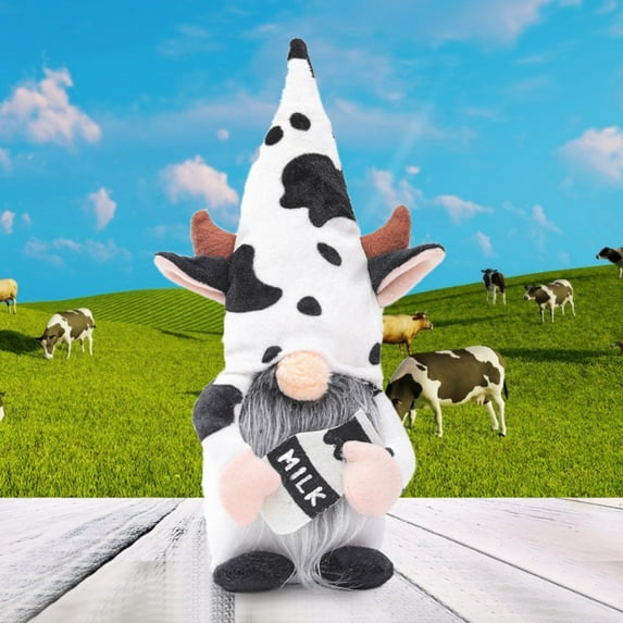 Cow Gnome Decorations for Home Cow Figurines Decor for Kitchen Cute Cow Gifts for Christmas Thanksgiving Cow Lovers Women Farmhouse Cow Swedish Gnomes Gift