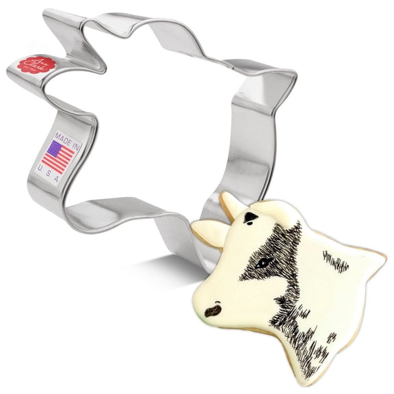 Cow Head Cookie Cutter, 4" Made in USA by Ann Clark