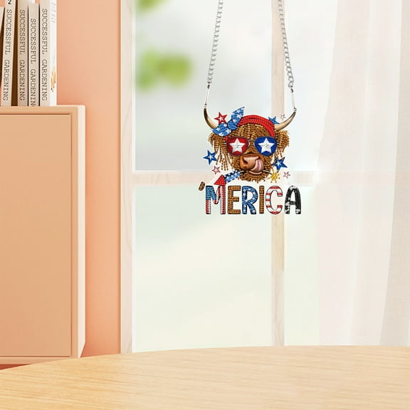 Cow Head Independence Day Diamond Art Painting Kit Pendant